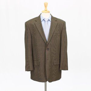 Pronto Uomo 44R Brown Check Wool 2-Button Sport Coat Blazer Jacket W092